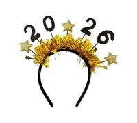 Fascia Felice Anno Nuovo | per Feste con Glitter 2026 | Fasce Per Capelli In Oro E Argento Con Decorazioni A Stella,Per Famiglia Fidanzata Figlia Evento Festa Servizio Fotografico Compleanno Carnevale