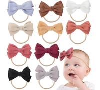 Fascia Fiocco per Bambina, 10 Pezzi, Nylon, Elastica | Accessori per Neonata, Stile Carino e Moda, Delicata Sul Cuoio Capelluto, Adatta a Feste e Compleanni