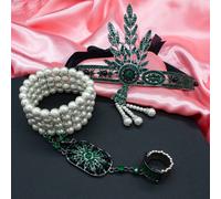 Fascia Flapper Grande Gatsby Copricapo Ruggenti 1920s Copricapo IN Verde o Rosso