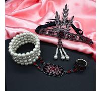 Fascia Flapper Grande Gatsby Copricapo Ruggenti 1920s Copricapo IN Verde o Rosso