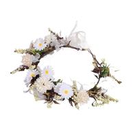 Fascia floreale for capelli, copricapo artificiale da sposa, accessorio for, corona di fiori in plastica for servizi fotografici for adulti in località balneari per l'estate, matrimonio(White)