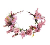 Fascia floreale for capelli, copricapo artificiale da sposa, accessorio for, corona di fiori in plastica for servizi fotografici for adulti in località balneari per l'estate, matrimonio(Pink)