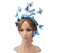 Fascia for capelli a farfalla for donna - Ornamento for capelli perfetto for festival, costumi e servizi fotografici(Blue)
