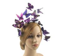 Fascia for capelli a farfalla for donna - Ornamento for capelli perfetto for festival, costumi e servizi fotografici(Viola)
