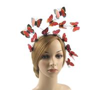 Fascia for capelli a farfalla for donna - Ornamento for capelli perfetto for festival, costumi e servizi fotografici(Rosso)