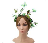 Fascia for capelli a farfalla for donna - Ornamento for capelli perfetto for festival, costumi e servizi fotografici(green)