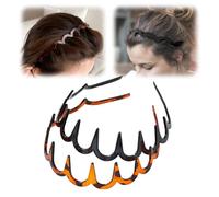 Fascia For Capelli A Forma Di U Bifacciale Da Donna/ragazza: Pettine Alto In Stile Coreano, Delicato Sui Capelli, Accessorio For Capelli Voluminoso(Amber+Black)