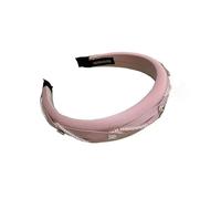 Fascia for capelli a tesa larga con strass di perle for donna - Elegante accessorio for capelli con piccola forcina(pink)