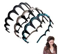 Fascia for capelli con perle e teschio alto retrò, design vintage 2025 con effetto soffice in 1 secondo, denti seghettati antiscivolo for un uso sicuro ed elegante tutto il giorno.(B-3pc)