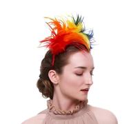 Fascia for capelli con piume Boho, decorazione for la testa, fascia for capelli da esibizione di danza, accessori for capelli for festival di Halloween(J)