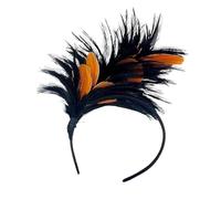 Fascia for capelli con piume Boho, decorazione for la testa, fascia for capelli da esibizione di danza, accessori for capelli for festival di Halloween(O)