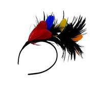 Fascia for capelli con piume Boho, decorazione for la testa, fascia for capelli da esibizione di danza, accessori for capelli for festival di Halloween(Q)
