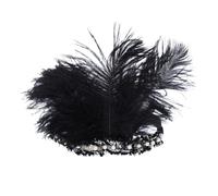 Fascia for capelli con piume di pavone, accessorio for costumi da capo for spettacoli teatrali e oggetti di scena for la fotografia(black)