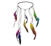 Fascia for capelli con piume di pavone indiano for donne Boho Festival Copricapo con piume Corda for capelli Accessori for capelli Gioielli for la testa(0421)