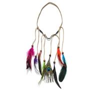 Fascia for capelli con piume di pavone indiano for donne Boho Festival Copricapo con piume Corda for capelli Accessori for capelli Gioielli for la testa(0452)