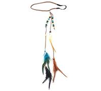 Fascia for capelli con piume di pavone indiano for donne Boho Festival Copricapo con piume Corda for capelli Accessori for capelli Gioielli for la testa(0407)