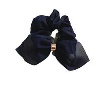 Fascia for capelli elastica leggera di lusso da donna, elastici for capelli tinta unita, accessori for capelli da donna(Navy)