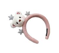 Fascia for capelli, fascia for capelli, fascia for capelli da donna, fascia for capelli con fiori in tessuto, fascia for capelli con orsetto imbottito di cartoni animati for trucco da donna, trasmissi