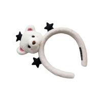 Fascia for capelli, fascia for capelli, fascia for capelli da donna, fascia for capelli con fiori in tessuto, fascia for capelli con orsetto imbottito di cartoni animati for trucco da donna, trasmissi