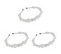 Fascia for capelli in cristallo, fascia for capelli in cristallo perlato Fascia imbottita for ragazze Copricapo da sposa bianco Cerchietto for capelli affascinante raccolta domiciliare(Color:Whitex3pc