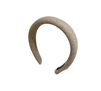 Fascia for capelli in lana con parte superiore cranica alta - Accessori for capelli in spugna a pressione piccola for donne(Oatmeal)