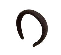 Fascia for capelli in lana con parte superiore cranica alta - Accessori for capelli in spugna a pressione piccola for donne(Darkbrown)