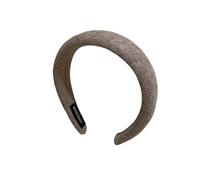 Fascia for capelli in lana con parte superiore cranica alta - Accessori for capelli in spugna a pressione piccola for donne(Mochacolor)