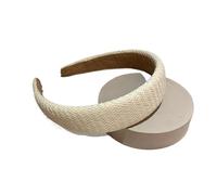 Fascia for capelli in paglia retrò for donna | Accessori for capelli casual for uno stile quotidiano(Bianca)