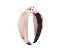 Fascia for capelli in pelle PU da 1 pezzo con nodo al centro for le donne. Maschera viso dal bordo ampio Pure Color(WHITE)