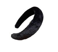 Fascia for capelli in peluche Furry Good Feel for donna - Accessori for capelli in spugna imitazione for un look elegante(black)