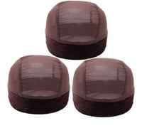 Fascia for capelli in rete for parrucca for realizzare parrucche, antiscivolo, in velluto, regolabile, for tenere ferma la(Brown 3pcs)
