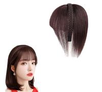 Fascia for Capelli Intrecciata Da 10" Da Donna Topper In Veri Capelli Umani Parrucche Con Copertura 3D A 360° Toupet Con Clip Extension for Capelli Lisci Castano Scuro for Uso Quotidiano