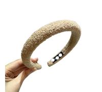 Fascia for capelli retrò francese in peluche for acconciature alte - Perfetto accessorio for lavare il viso e stirare i capelli(Apricot)