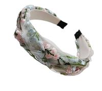 Fascia for capelli trasparente con treccia intrecciata e pizzo floreale for donna - Accessori for capelli alla moda(Pinkandbluebraidedheadband)