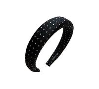 Fascia for capelli vintage con pois bianchi e neri for donna - Accessori for capelli eleganti e di alta qualità(3cmblack)