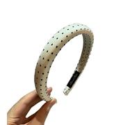 Fascia for capelli vintage con pois bianchi e neri for donna - Accessori for capelli eleganti e di alta qualità(2cmwhite)