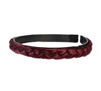 Fascia for Il Trucco Cerchietto for Capelli in Fibra Chimica da Donna Parrucca Sintetica Fascia Intrecciata Copricapo Fascia for Capelli - Rosso Vino
