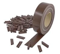 Fascia frangivista in PVC 4.6cm x 50mt Marrone +100clips rete recinzione oscurante privacy giardino UV resistant
