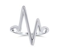 Fascia Geometrica Midi Knuckle 1MM Impilabile Chevron Fulmine Battito Cardiaco V Anello .925 Argento Sterling