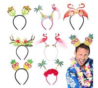 Fascia hawaiana, 7 per testa da spiaggia con fiori tropicali, accessorio per la testa, per eventi di danza, adolescenti, attività da