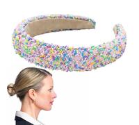 Fascia imbottita per le donne, fascia larga con paillettes, accessori per capelli formali con bordi di vacanza a grandi feste, elegante casco da gioielleria, senza slittamento per