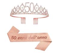 Fascia in Italiano 50 Anni di Compleanno Donna Tiara Corona Decorazioni Addobbi