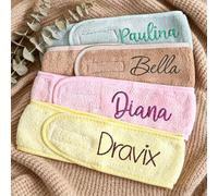 Fascia In Microfibra Personalizzata Per Il Lavaggio Del Viso, Fascia Per Capelli Personalizzata Da Spa, Fascia Da Trucco Ricamata, Regali Per La Proposta Alle Damigelle D'onore