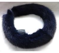 Fascia In Pelliccia Di Visone Collana Di Pelliccia Alice Cerchietto Blu Navy