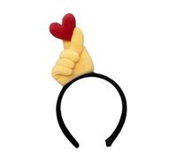 Fascia in peluche con gesto divertente per dare il pollice in su a mano cuore felpato ornamento da festa abito cosplay