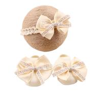 Fascia in pizzo per bambini con calzini antiscivolo alla moda copricapo per bambini con calzini antiscivolo per neonati fino a 12 mesi