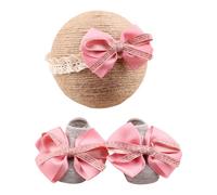 Fascia in pizzo per bambini con calzini antiscivolo alla moda copricapo per bambini con calzini antiscivolo per neonati fino a 12 mesi