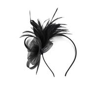 Fascia in rete elegante con teschio alto 1920 piumato per capelli, per donne, cocktail, feste, capelli