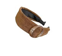 Fascia in tessuto Boho marrone, fascia larga per capelli da donna, accessorio antiscivolo per abbigliamento quotidiano, feste, fascia per capelli di moda