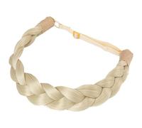 Fascia intrecciata bionda da donna, elastica e regolabile, accessori per capelli intrecciati a mano, treccia sintetica, 26 x 6 x 1 cm